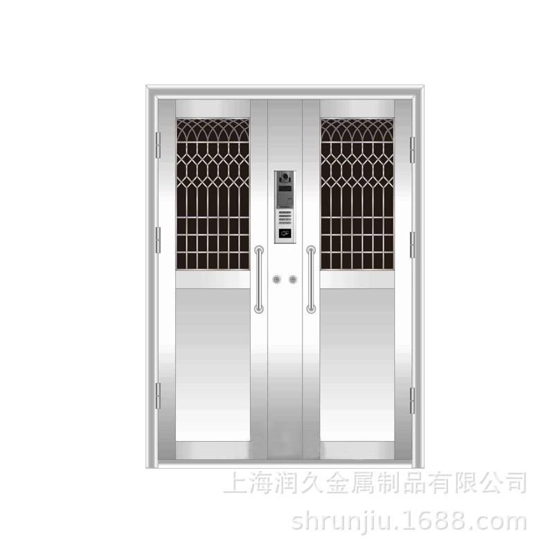 销售不锈钢小区单元门 楼宇门 304不锈钢进户门