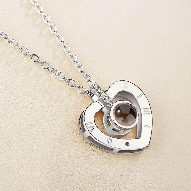 gold silver 100 language i love you women necklace pendant