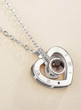gold silver 100 language i love you women necklace pendant