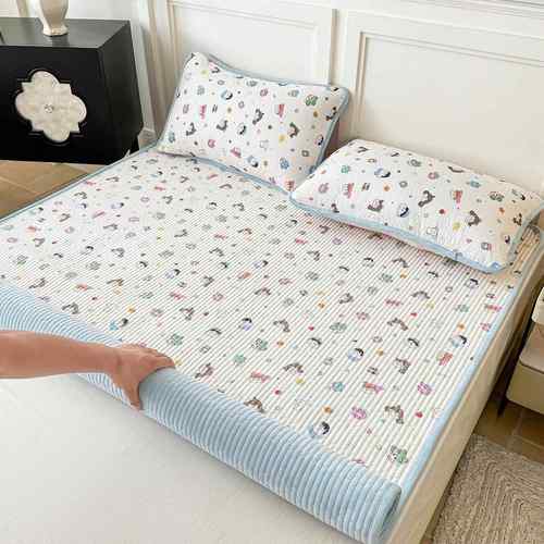 A全棉B宝宝绒床盖A类母婴双面多功能夹棉床垫加厚床盖毯炕盖褥子