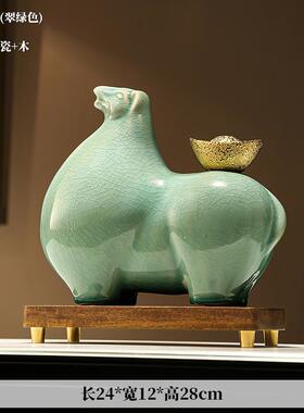 高档新中马上酒有钱办公室摆客厅电视柜式柜桌面装饰品开业乔迁件