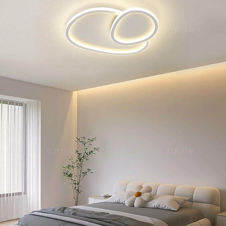 2025年新款鹅卵石网红大气灯具奶油风极简客厅主灯吸顶灯现代简约