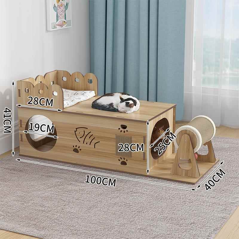 高档猫窝四通用可坐猫隧道屑猫抓板猫玩不掉龙季猫猫抓筒猫具爬架