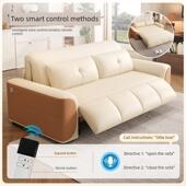 新型电动多功能折叠沙发床小公寓可伸缩简易客厅两用一体真皮沙发