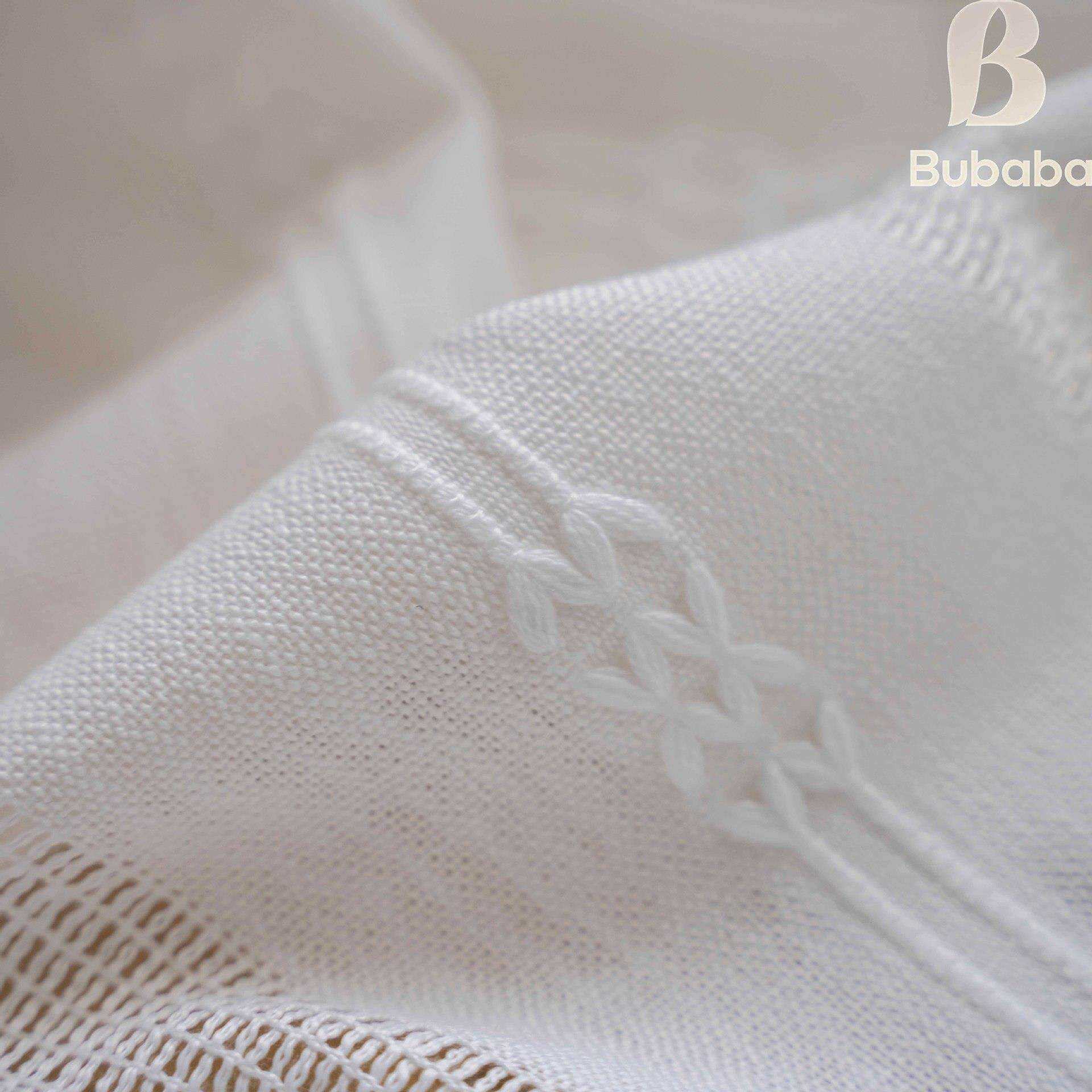 布爸爸美式镂空针织白色提花客厅卧室飘窗米色流苏半遮光窗帘成品