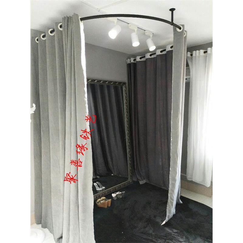 支架圈试衣间婚纱店更衣室定制形U铁艺试衣架杆服装店围帘试衣