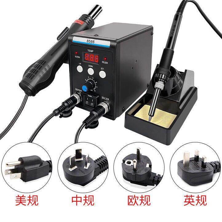 二合一8586可调恒温858D热风枪拆焊台8118手机维修工具电烙铁