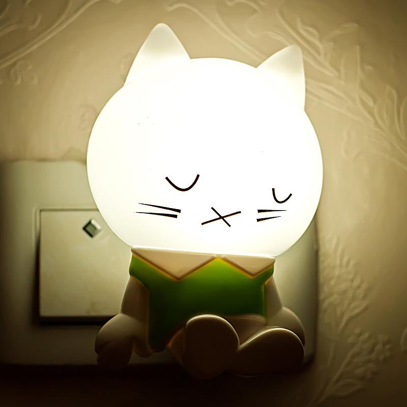 瞌睡猫小夜灯插电光控感应卡通儿童新奇特创意礼品印