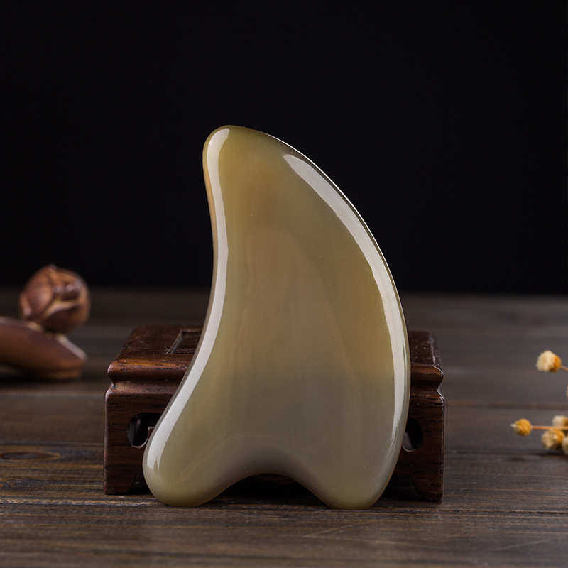 白水牛角海豚板刮痧海豚片拔筋天然面部女脸部美容棒点穴眼部批发