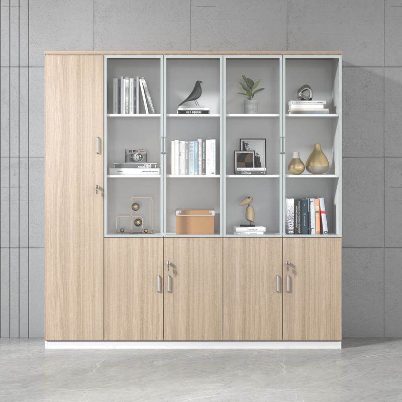 办公室书柜文无品牌/件柜料柜家具铝资合玻金璃木质带锁衣柜案储