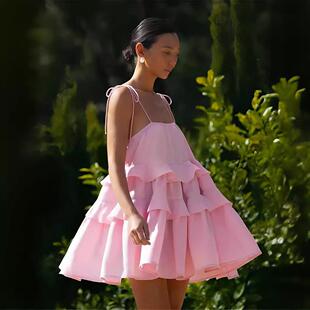 cake skirt with Multi dress ruffled camisole short layer