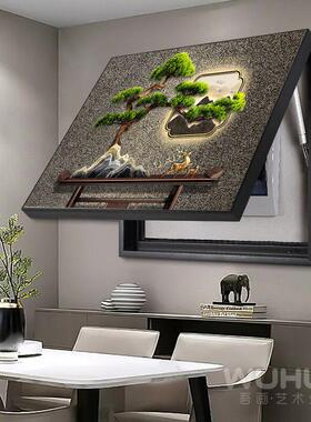 欢迎松木米箱装饰画新中国风配电箱阻挡画无冲孔简单开关箱壁画