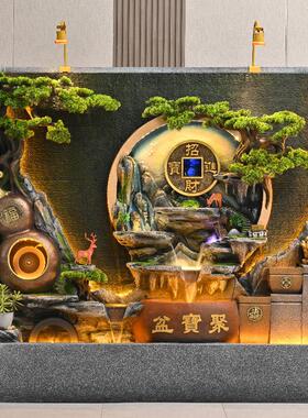 流水喷泉假山水幕墙客厅办公室隔断屏风公司庭院循环水系装饰摆饰