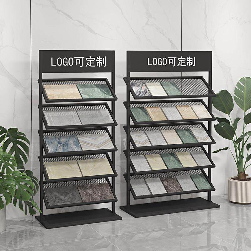 瓷砖样品展架玻璃样摆放柜立式架多功能铝扣板金属样板移动置物架