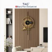 瑞士TAGH挂钟表客厅创意时钟壁灯挂墙现代简约艺术时尚 大气轻奢