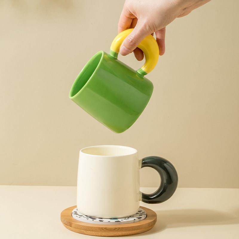 月亮马克杯带勺大耳朵咖啡杯子可爱女生家用陶瓷办公室茶水杯定制,餐饮具,马克杯,淘宝优惠券,粉丝福利购,淘宝优惠卷