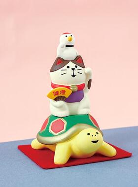 日式杂微货za猫1168kka 新年春节家居咪树脂可爱小场摆件礼品缩拍