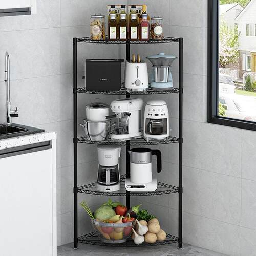 Triangle storage rack, multi-layer kitchen shelf, suitable f