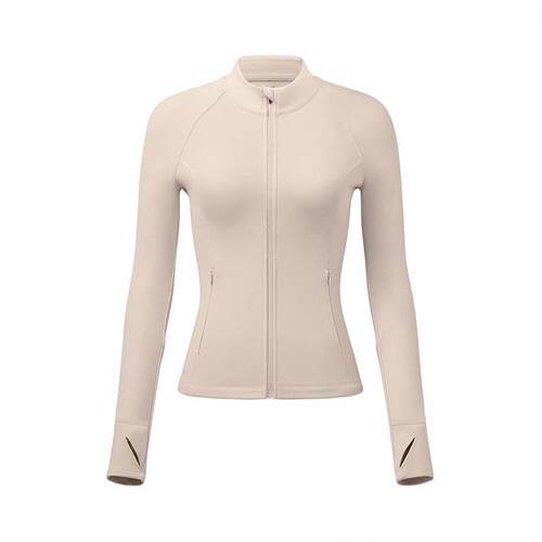 Stand up yoga clothes look slim, zipper sports long sleeves