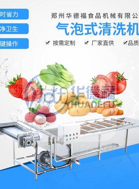 果蔬气泡清洗不华德福机锈钢菜蔬菜清洗风干净工加切割漂烫生产线
