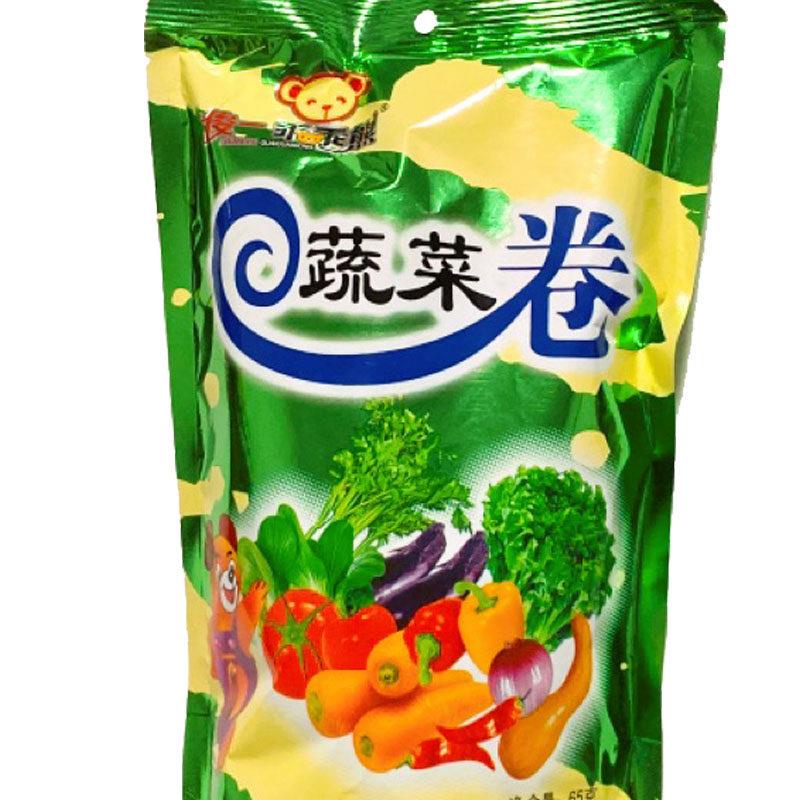 俊一乖乖休熊蔬菜卷零食礼大包膨化65克x5包儿童送朋友闲食品小吃