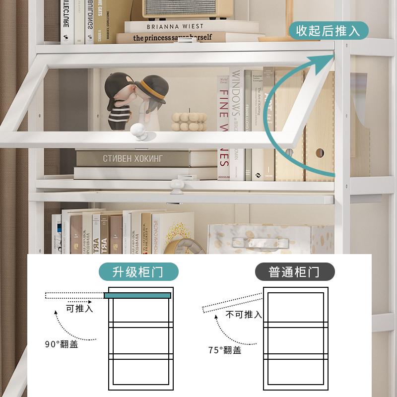 书架落地实木带门书柜置物架防尘收纳架现代简约自由组合展示架子