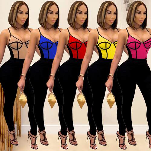 Women's suspender delivery tight fitting women's jumpsuit