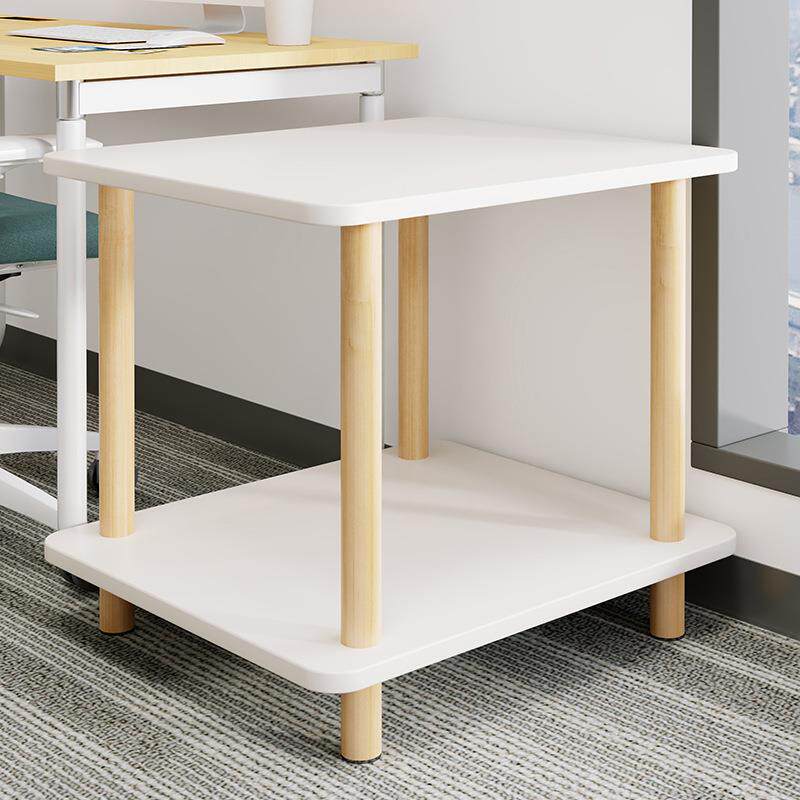 实木电脑主机托架打印机置物架办公室落地多层放置柜工位机箱架子