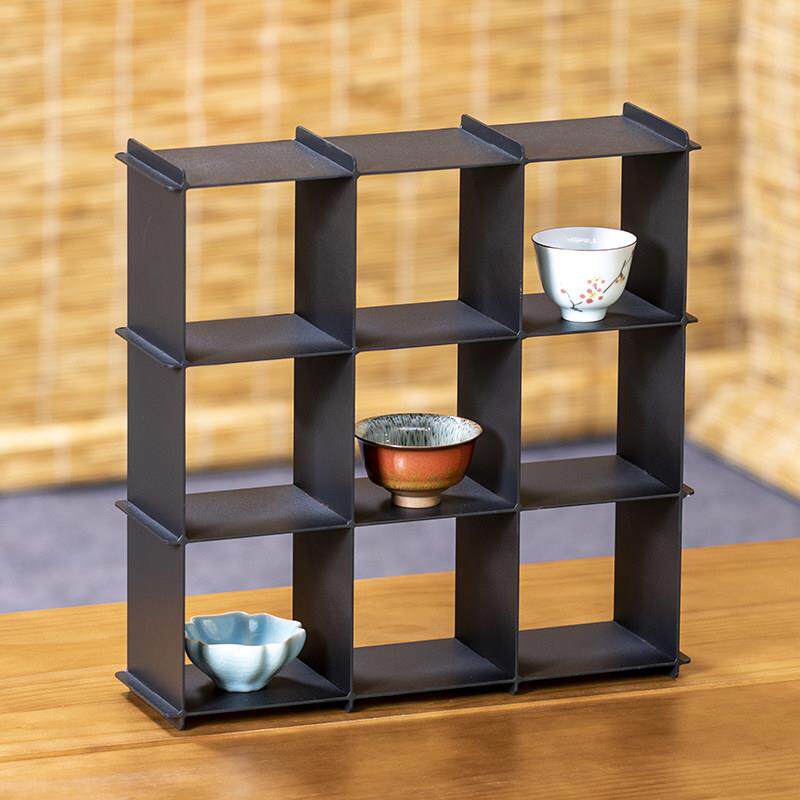 多宝格茶杯架子茶具收纳层架铁艺博古架小型茶壶架展示格子架置物
