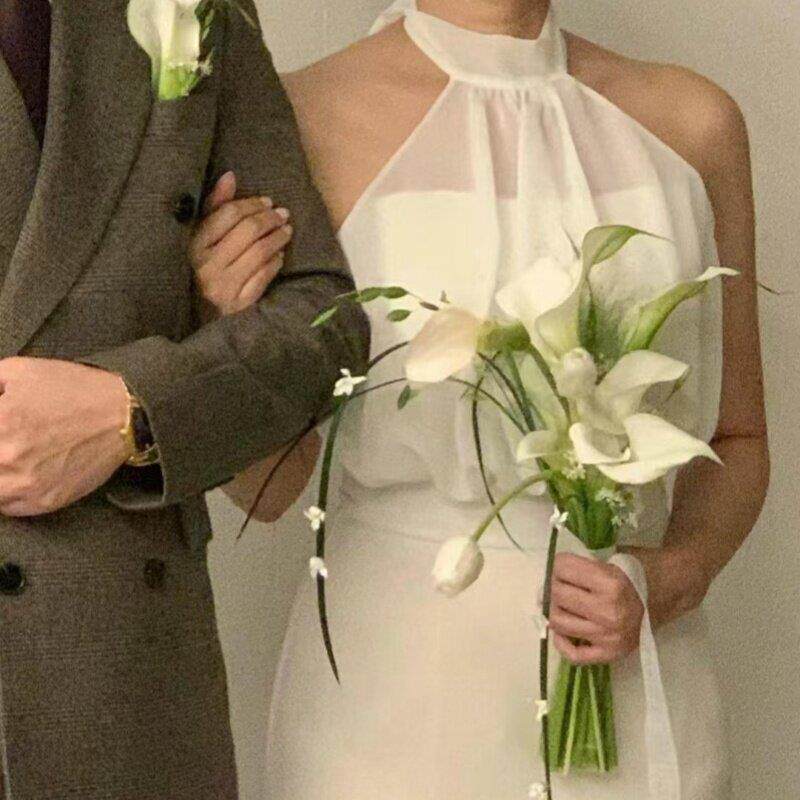 森系秀禾领证结婚摆拍婚纱照摄影道具装饰摆设新娘彷真手捧花