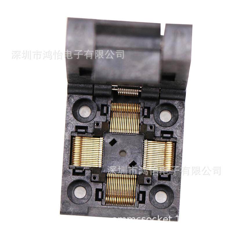 TQFP6AOJ4烧录座LQFP64转DIP64间距0.5mFP64单层板烧录Qm座