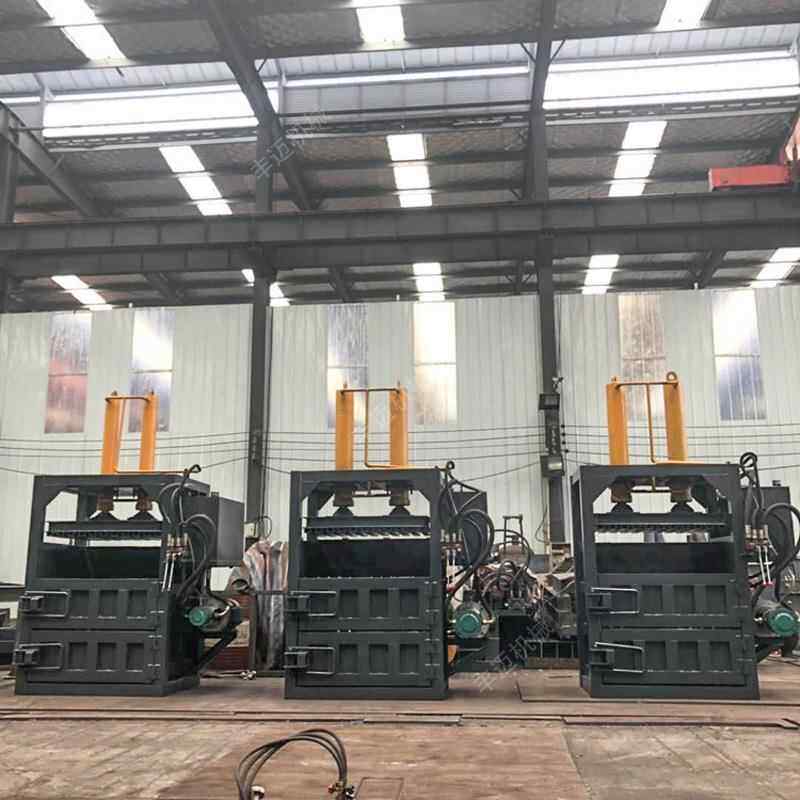 节能废旧纸箱立式打包机液压双推缸双侧开门打包机易拉罐打包机