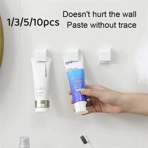 1-100pcs Punch-free Toothbrush Holder Wall-mounted Toothpast