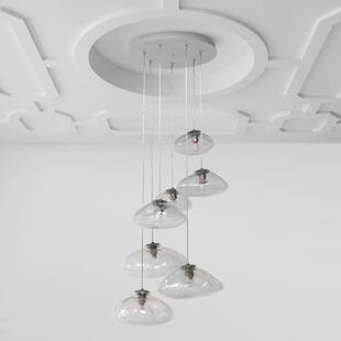 后现代简约个性 饰餐吊灯 异形酒店吊灯别墅楼梯挑空云朵艺术玻璃装