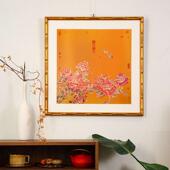 花开富贵入户玄关客厅装 壁画过道国风 饰画牡丹中古风挂画新中式