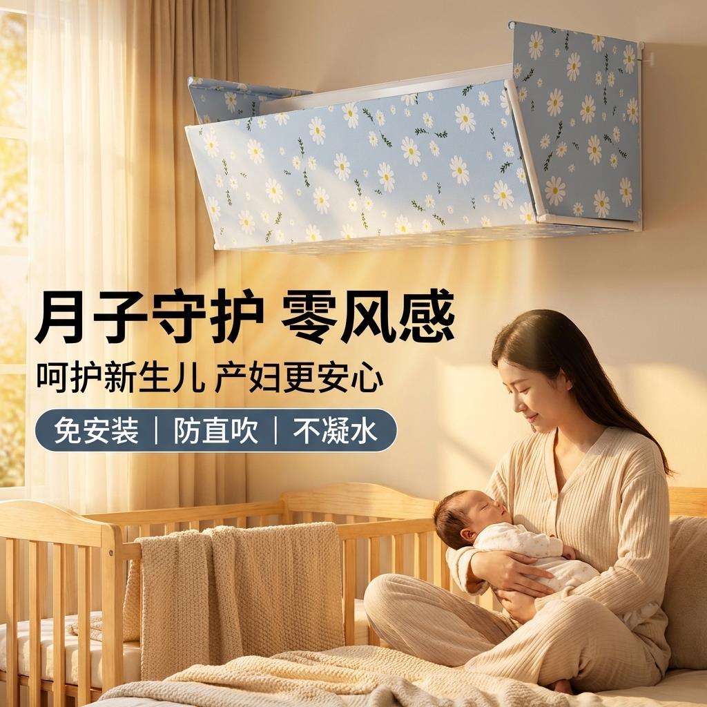 空调挡风板加大加宽壁挂式导风板坐月子防直吹婴幼儿通用防风板罩图片