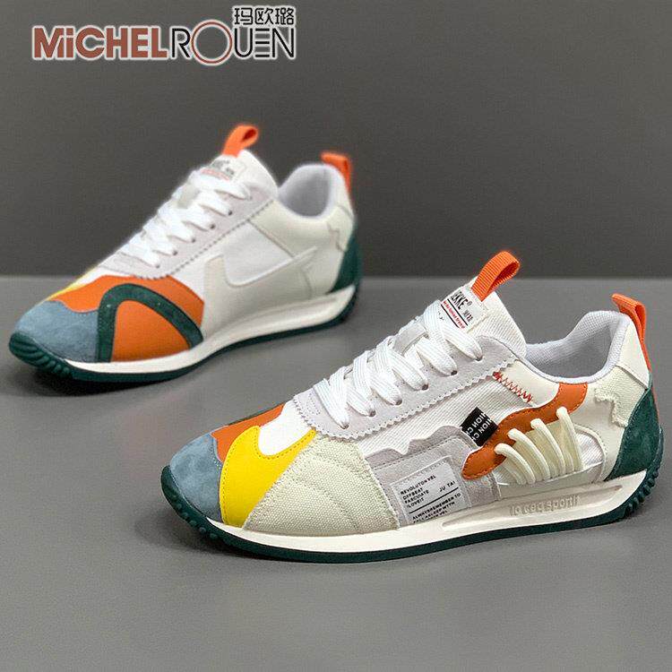 MICHEL ROUEN高端品牌正品阿甘鞋2025新款男士软底百搭运动休闲鞋