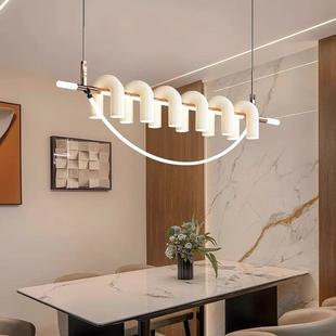 法式 奶油风简约餐厅吊灯现代设计师客厅岛台茶室吧台长条U型吊灯