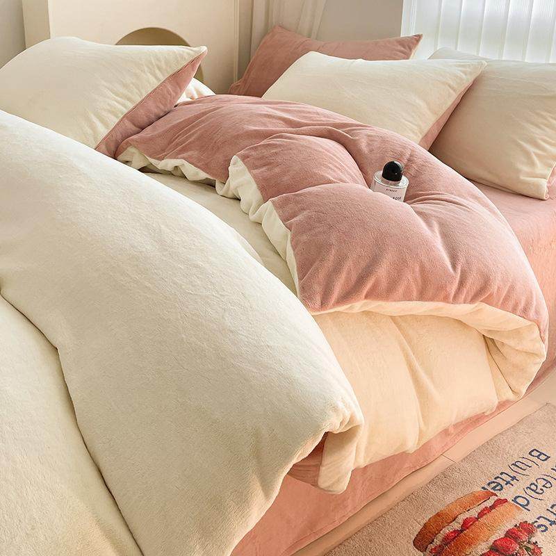 纯色牛奶绒被套单件冬季加厚珊瑚绒被罩冬天单人加绒被套法兰绒,床上用品,学生床品套件,淘宝优惠券,粉丝福利购,淘宝优惠卷