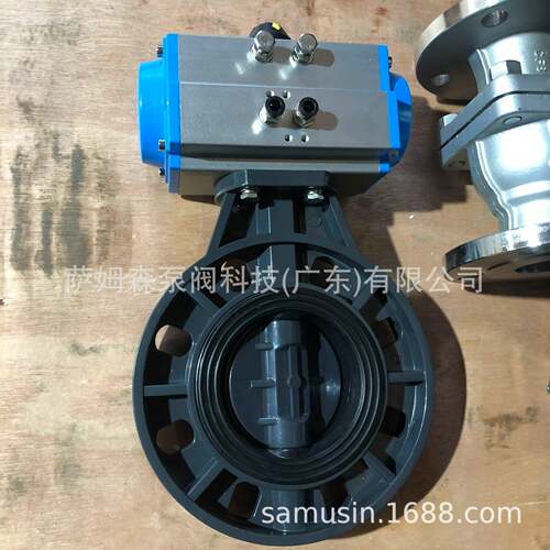 D71X-1 6S气动UPVC蝶阀D671X-1巨0S6塑料PVC佳福斯 蝶阀 良气动对