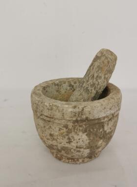 民俗老物件石碗石锤老蒜臼覆古怀旧老石碗石臼花盆杂项收藏摆件