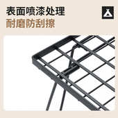 户外露营野餐铁网桌便携折叠网桌拼接重叠黑化风户外桌子烧烤网桌