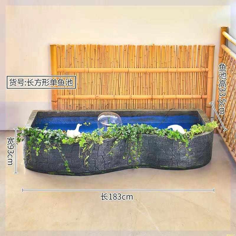 大型假山流q水喷泉摆件花园庭院别墅酒店阳台室外山水鱼池景观造