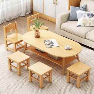 Small wooden stool; children's backrest stool; kindergarten