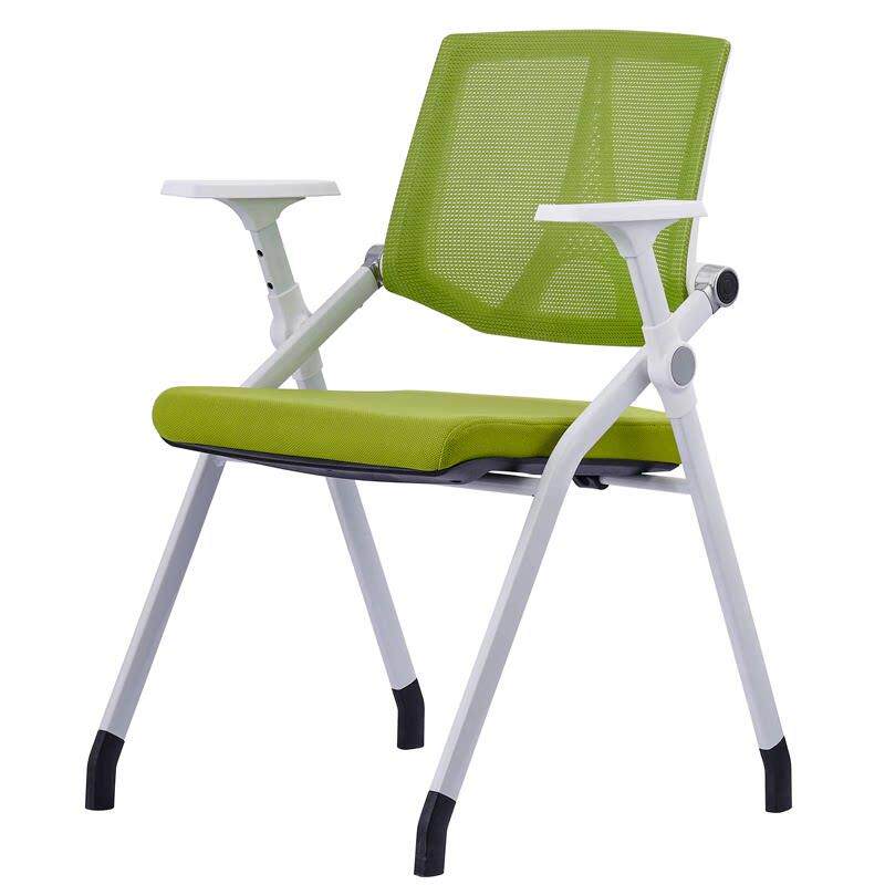 移动会议椅多功能折叠培训椅办公室电脑椅子带写字板轮子学习课椅