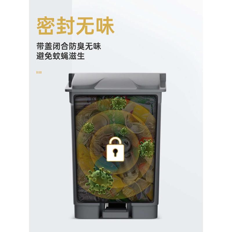 脚踏分类垃圾桶大容量物业商用餐饮厨余户外环卫箱脚踩式带盖大号