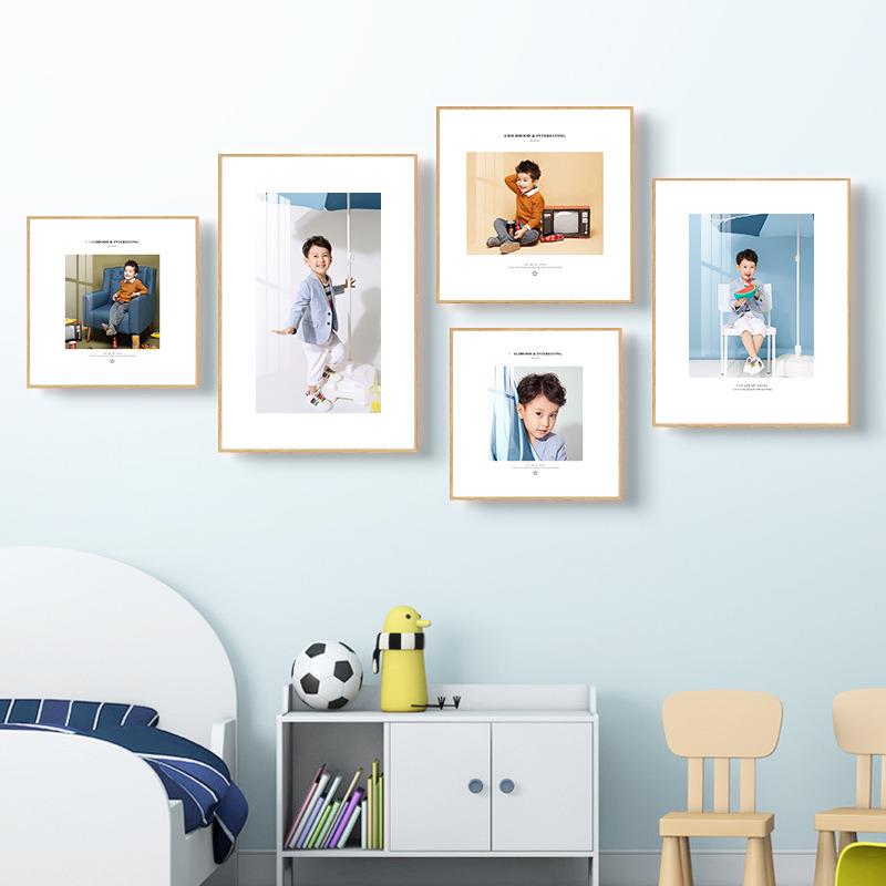 影楼儿童照片组合套系木质MDF24寸大框挂墙相框宝宝周岁纪念画框