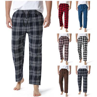 Fashion Men s Casual Plaid Loose Sport Plaid Pajama Pants