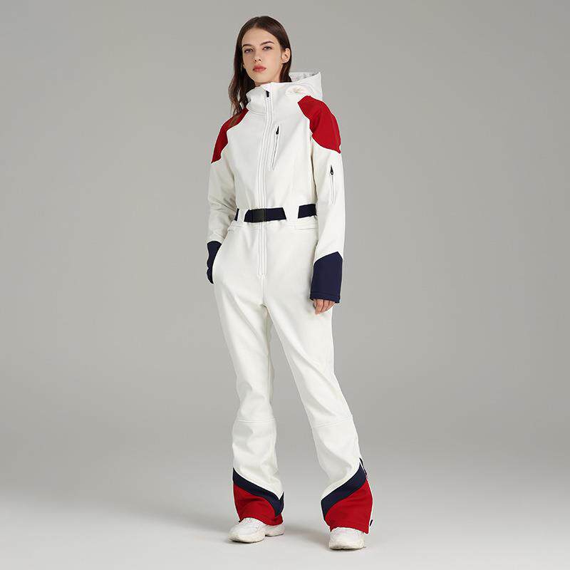 雪怡派单双板高弹修身连体滑雪服女户外防水冬季保暖滑雪服套装