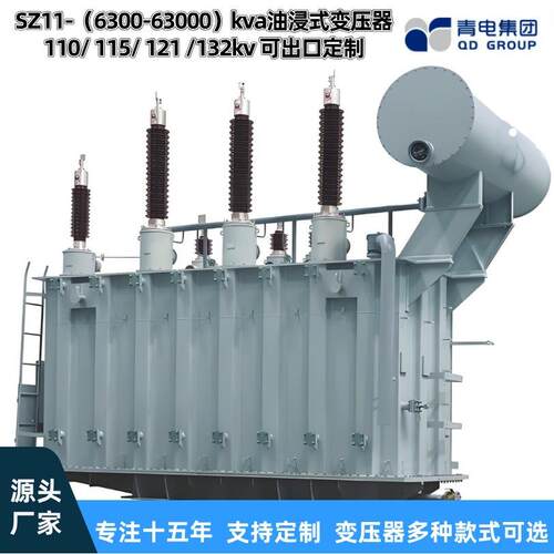青电变压器厂 SZ20- 6300 25000 63000KVA/110kv油浸式主变压器